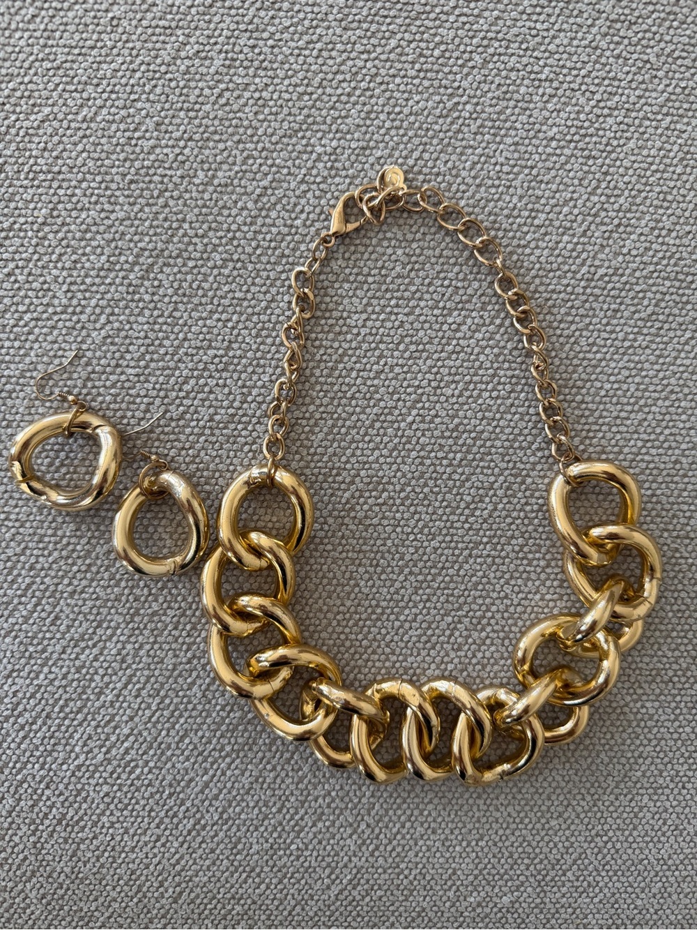 Chunky Chain Necklace Earrings set - Picture 3 of 5